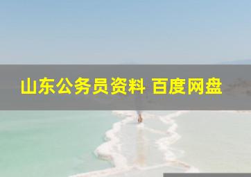 山东公务员资料 百度网盘